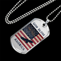 God Bless America Dog Tag Necklace - Flag and Eagle