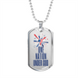 One Nation Under God Dog Tag Necklace - Heart Flag