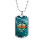 Anchored In Hope Bible Verse Dog Tag Necklace | Sunset Green