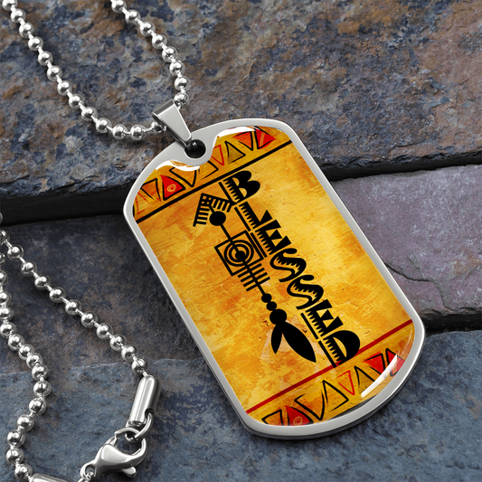 Blessed African Art Designed Dog Tag Necklace