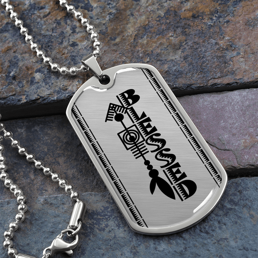 Blessed African Inspired Dog Tag Necklace
