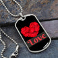 Love Inspirational Dog Tag Necklace - Heart Of Petals
