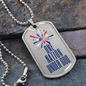 One Nation Under God Dog Tag Necklace - Heart Flag
