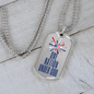 One Nation Under God Dog Tag Necklace - Heart Flag