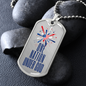 One Nation Under God Dog Tag Necklace - Heart Flag