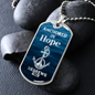 Anchored In Hope Bible Verse Dog Tag Necklace | Hebrews 6:19