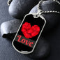 Love Inspirational Dog Tag Necklace - Heart Of Petals