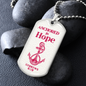 Anchored In Hope Bible Verse Dog Tag Necklace | Pink Anchor