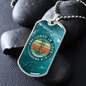 Anchored In Hope Bible Verse Dog Tag Necklace | Sunset Green