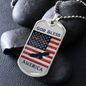 God Bless America Dog Tag Necklace - Flag and Eagle