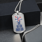 One Nation Under God Dog Tag Necklace - Heart Flag