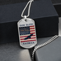 God Bless America Dog Tag Necklace - Flag and Eagle