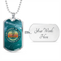 Anchored In Hope Bible Verse Dog Tag Necklace | Sunset Green