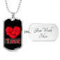 Love Inspirational Dog Tag Necklace - Heart Of Petals