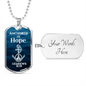 Anchored In Hope Bible Verse Dog Tag Necklace | Hebrews 6:19