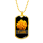 Faith Inspirational Dog Tag Necklace - Yellow Flower