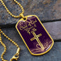 Child of God Woman of Faith Christian Dog Tag - Gold Cross