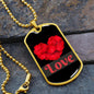 Love Inspirational Dog Tag Necklace - Heart Of Petals