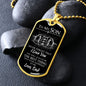 To My Son Gold Dog Tag Necklace The Best Thing phrase with fist bump.
