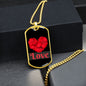 Love Inspirational Dog Tag Necklace - Heart Of Petals