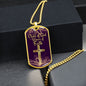 Child of God Woman of Faith Christian Dog Tag - Gold Cross