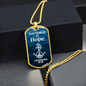 Anchored In Hope Bible Verse Dog Tag Necklace | Hebrews 6:19