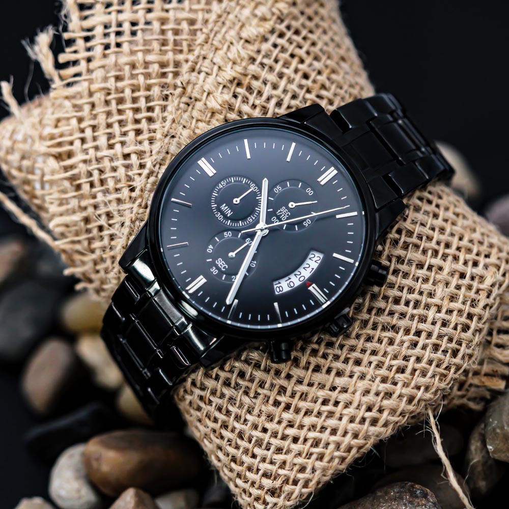 Engraved Chronograph Watch Faithful Service