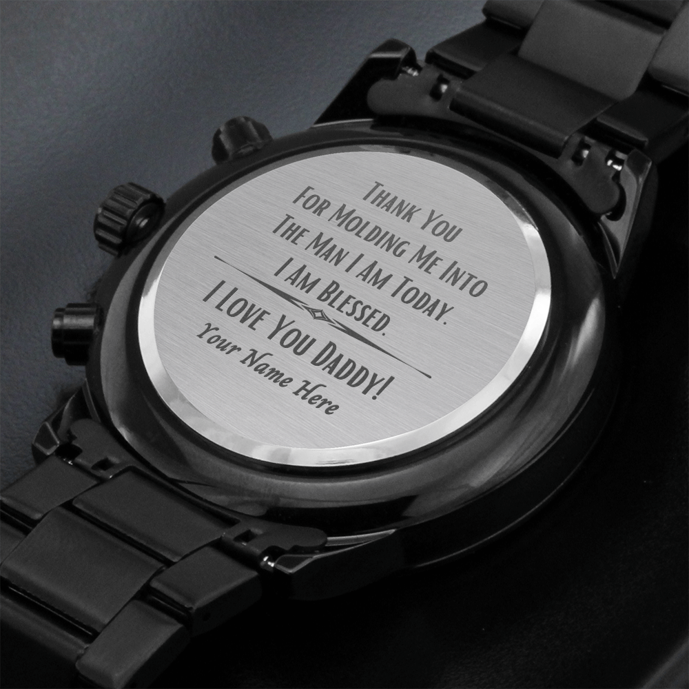 To Dad From Son Engraved Men's Chronograph Watch - Man I Am Today