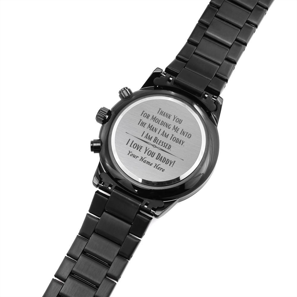 To Dad From Son Engraved Men's Chronograph Watch - Man I Am Today