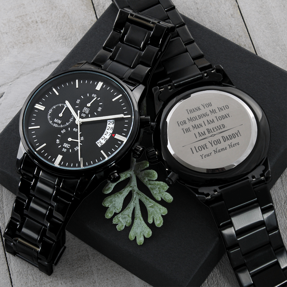To Dad From Son Engraved Men's Chronograph Watch - Man I Am Today