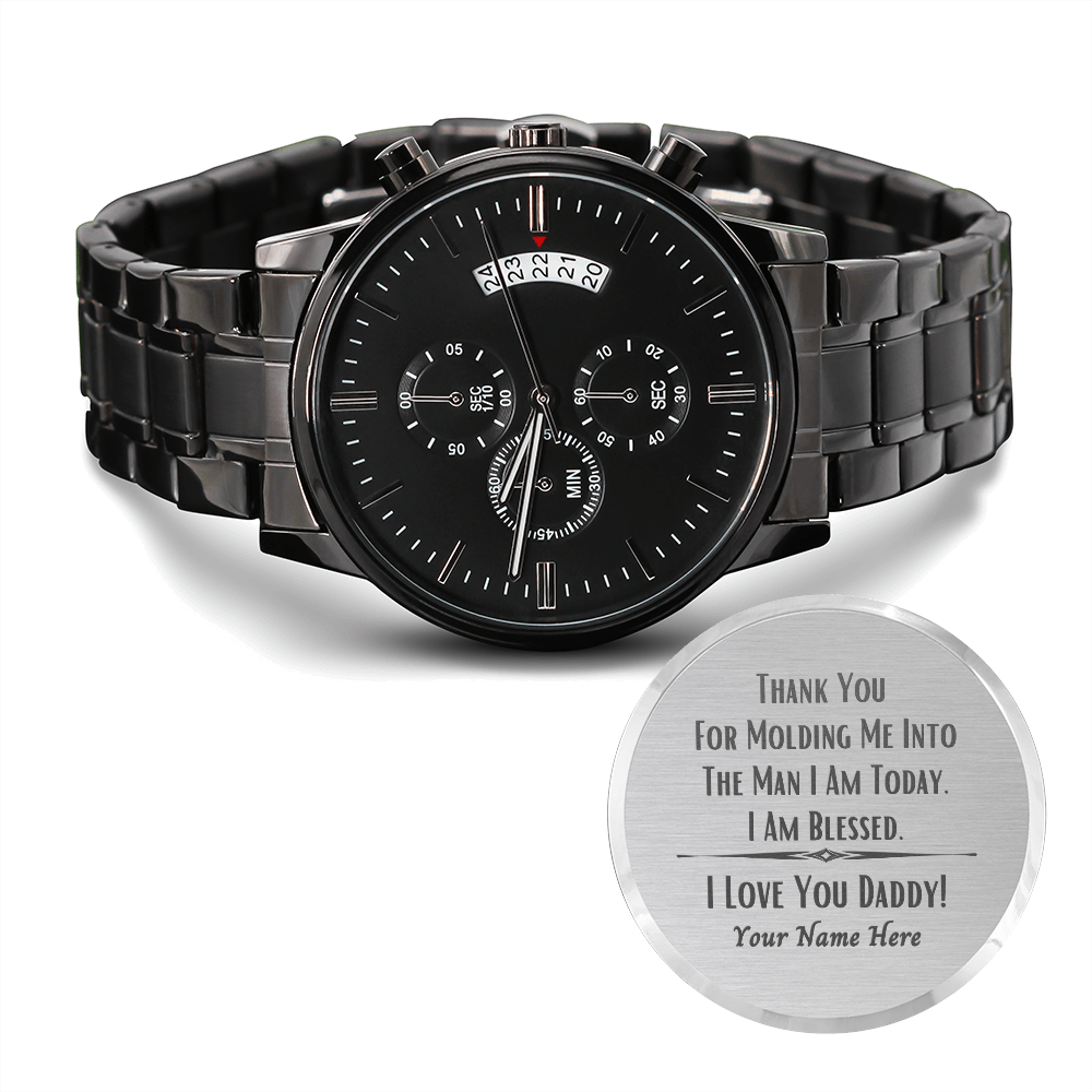 To Dad From Son Engraved Men's Chronograph Watch - Man I Am Today