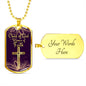 Child of God Woman of Faith Christian Dog Tag - Gold Cross