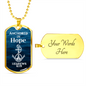 Anchored In Hope Bible Verse Dog Tag Necklace | Hebrews 6:19