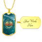 Anchored In Hope Bible Verse Dog Tag Necklace | Sunset Green
