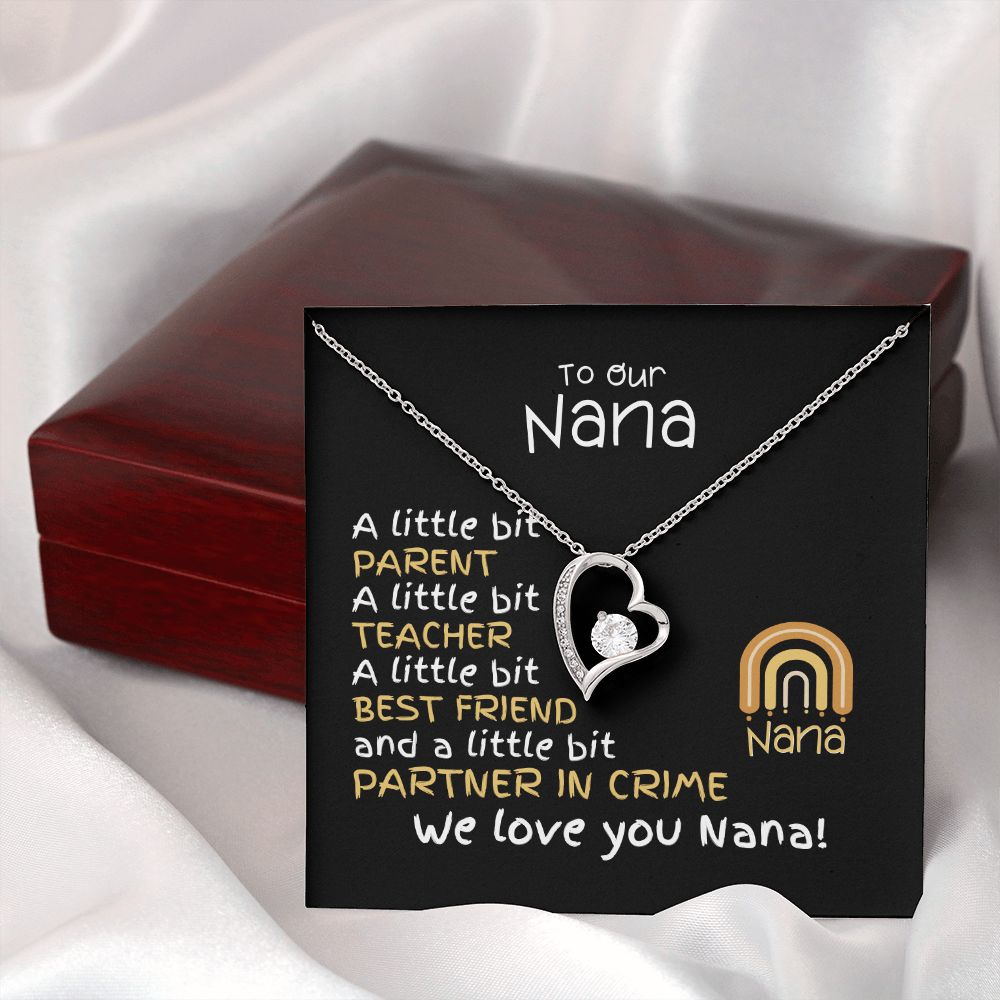 To Nana From Grandkids - Forever Love Necklace -A Little Bit Message Card