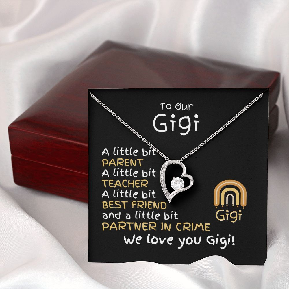 To Gigi From Grandkids - Forever Love Necklace -A Little Bit Message Card