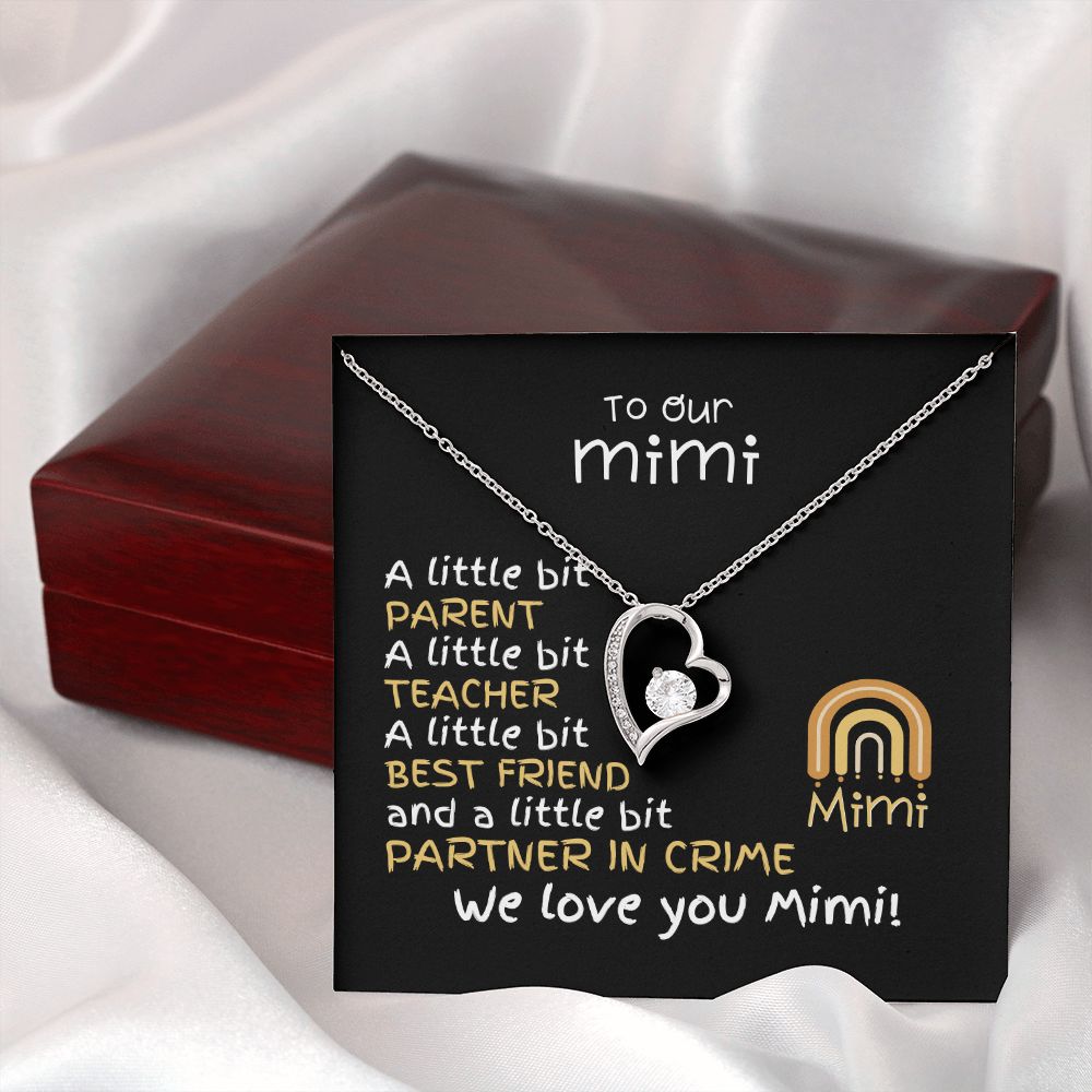 To Mimi From Grandkids - Forever Love Necklace -A Little Bit Message Card
