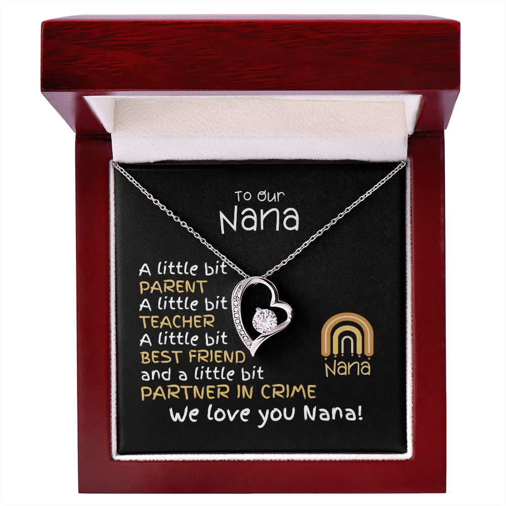 To Nana From Grandkids - Forever Love Necklace -A Little Bit Message Card