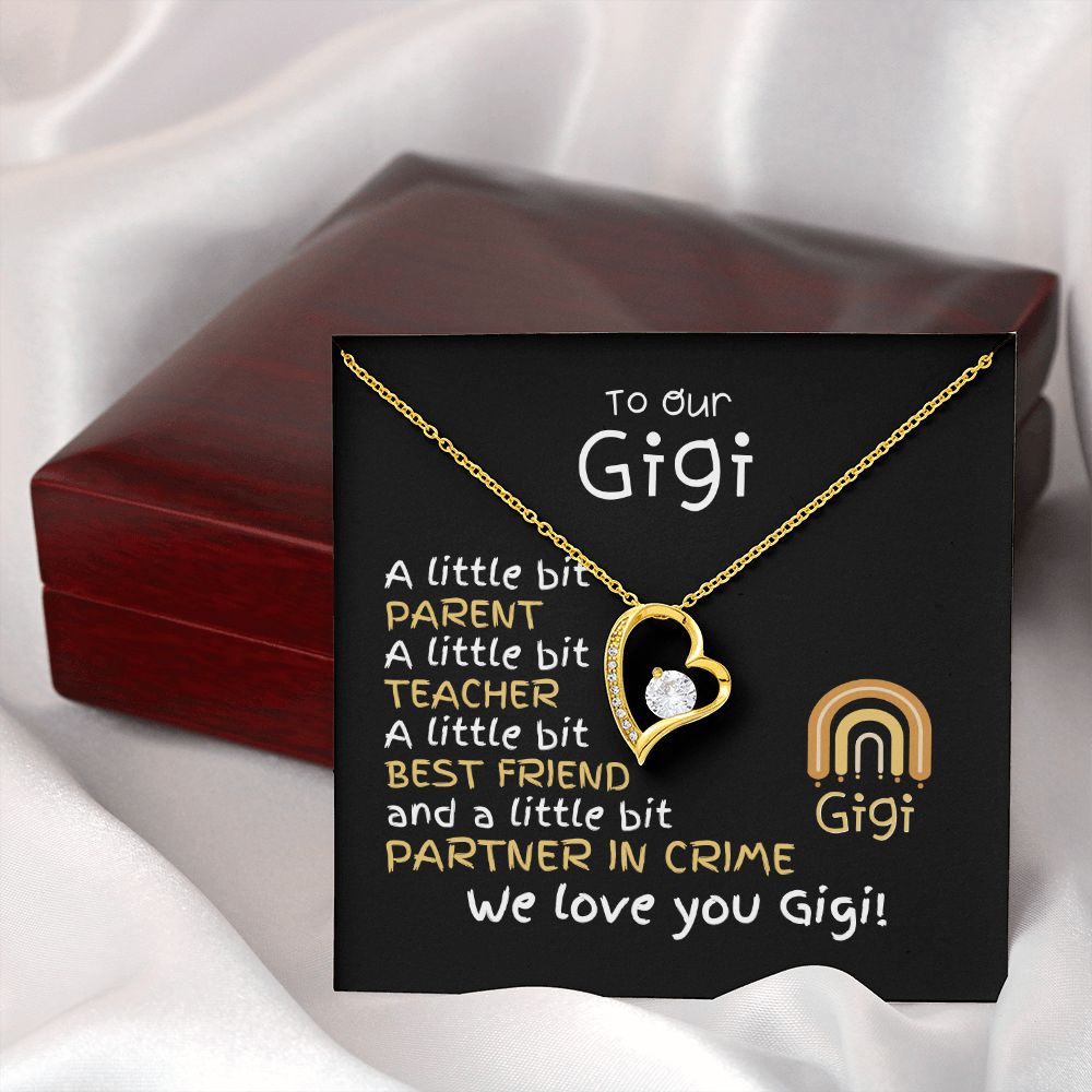To Gigi From Grandkids - Forever Love Necklace -A Little Bit Message Card