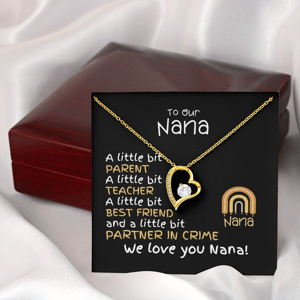 To Nana From Grandkids - Forever Love Necklace -A Little Bit Message Card