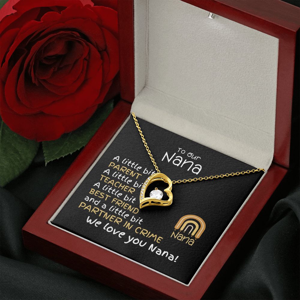 To Nana From Grandkids - Forever Love Necklace -A Little Bit Message Card