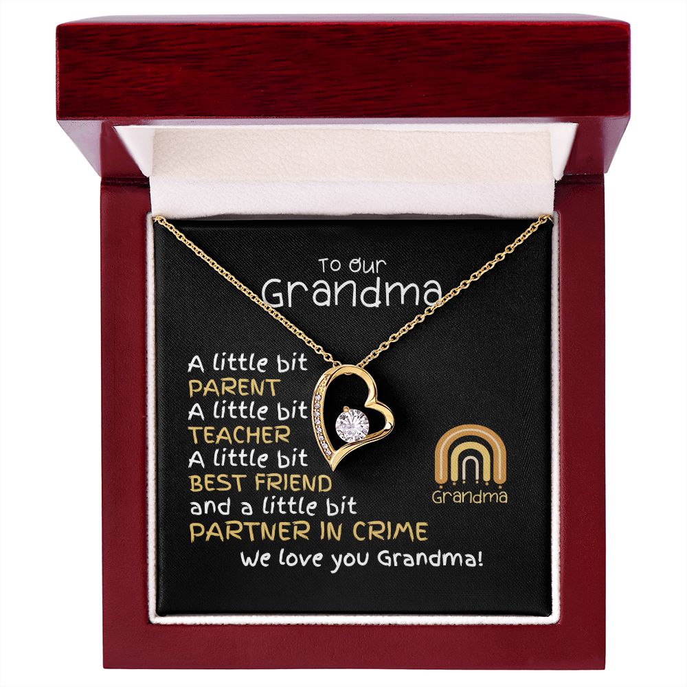 To Grandma From Grandkids - Forever Love Necklace -A Little Bit Message Card