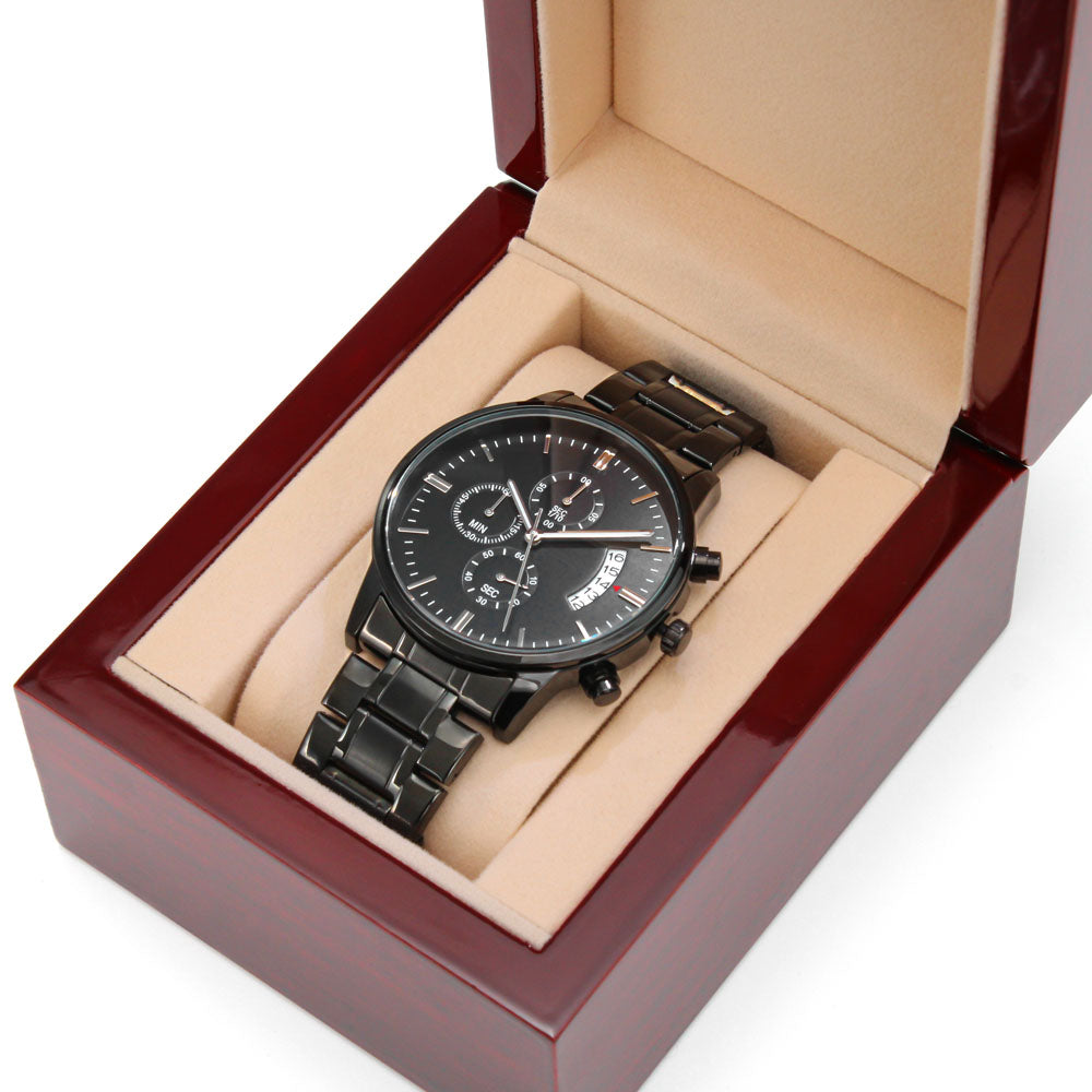 To Dad From Daughter Engraved Men's Chronograph Watch - Always Baby Girl