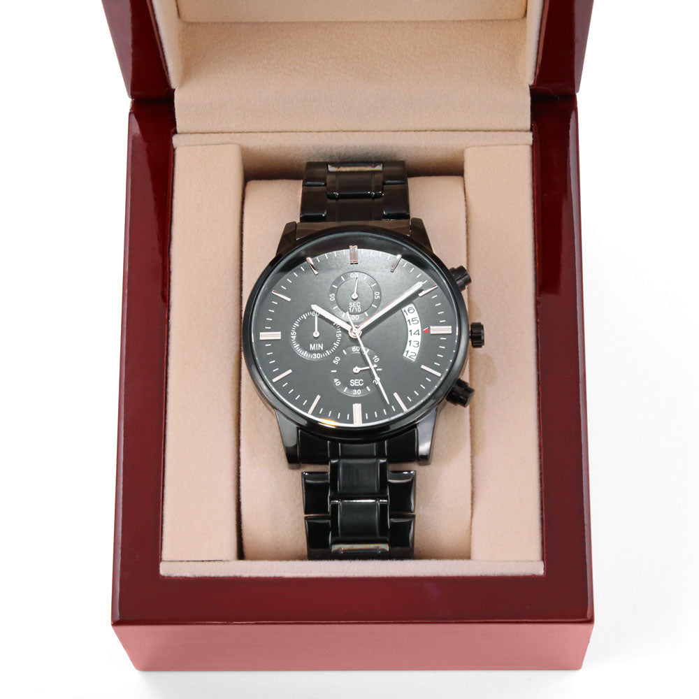 To Dad From Daughter Engraved Men's Chronograph Watch - Always Baby Girl