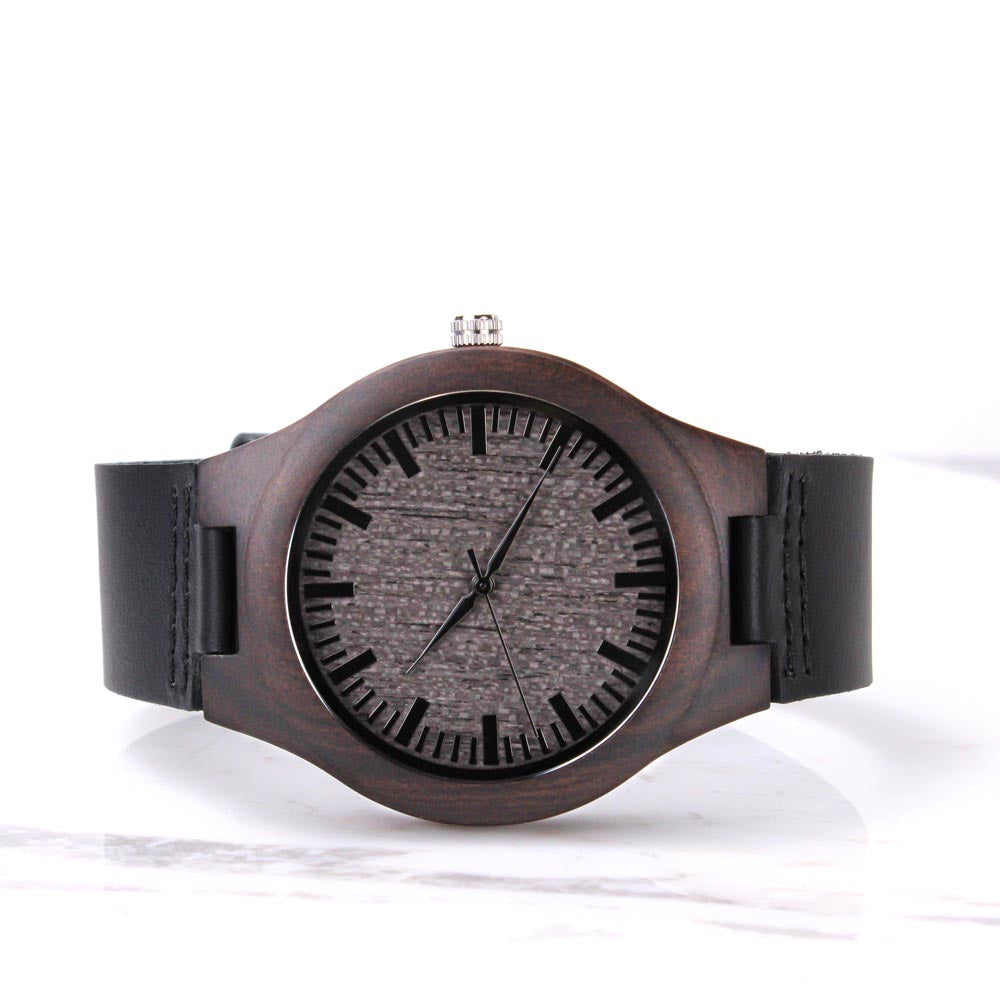 To Husband Personalized and Engraved Men's Wood Watch - Man of My Dreams