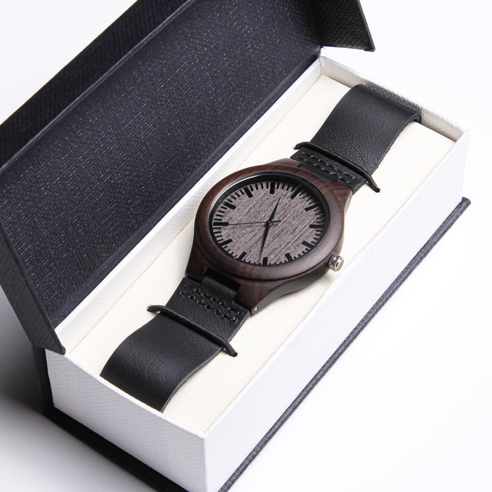 To Family Man of God Personalized and Engraved Men's Wood Watch