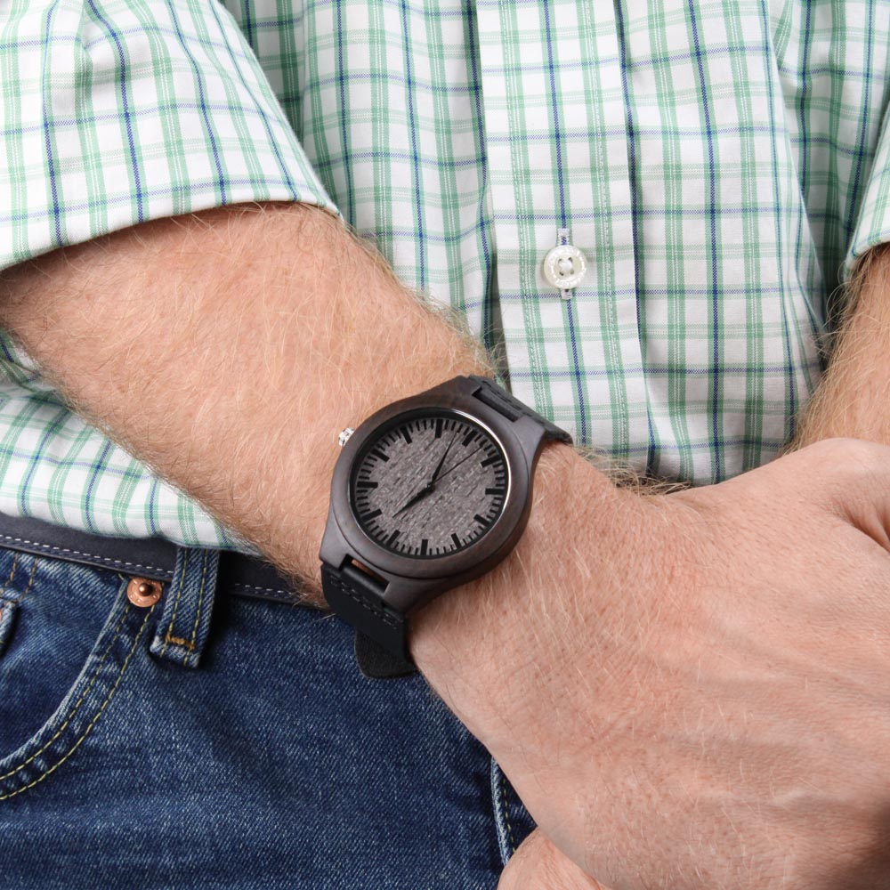 To Husband Personalized and Engraved Men's Wood Watch - Man of My Dreams