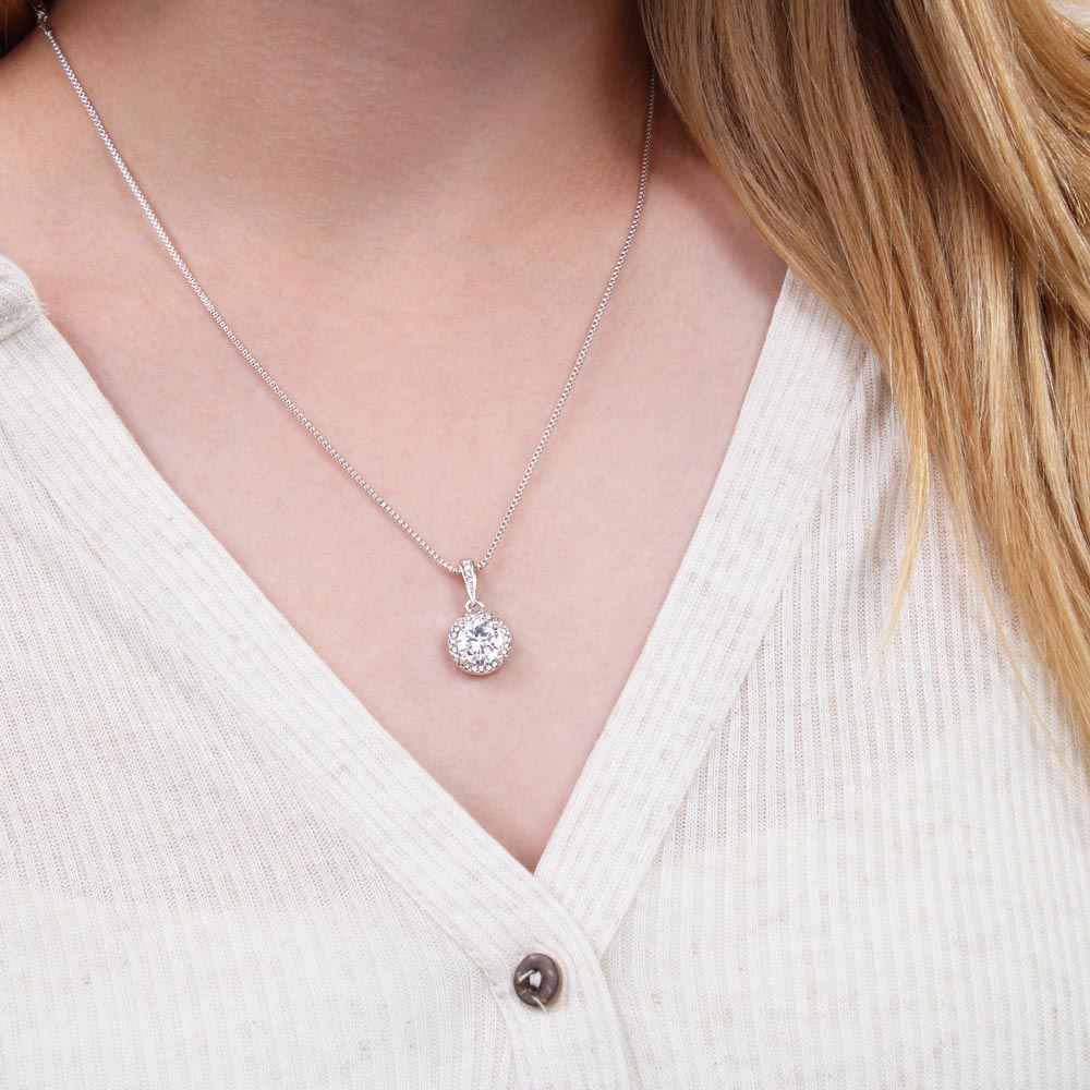 Single Mom Mother's Day Cubic Zirconia Pendant Necklace and Jewelry Message Card - MVP