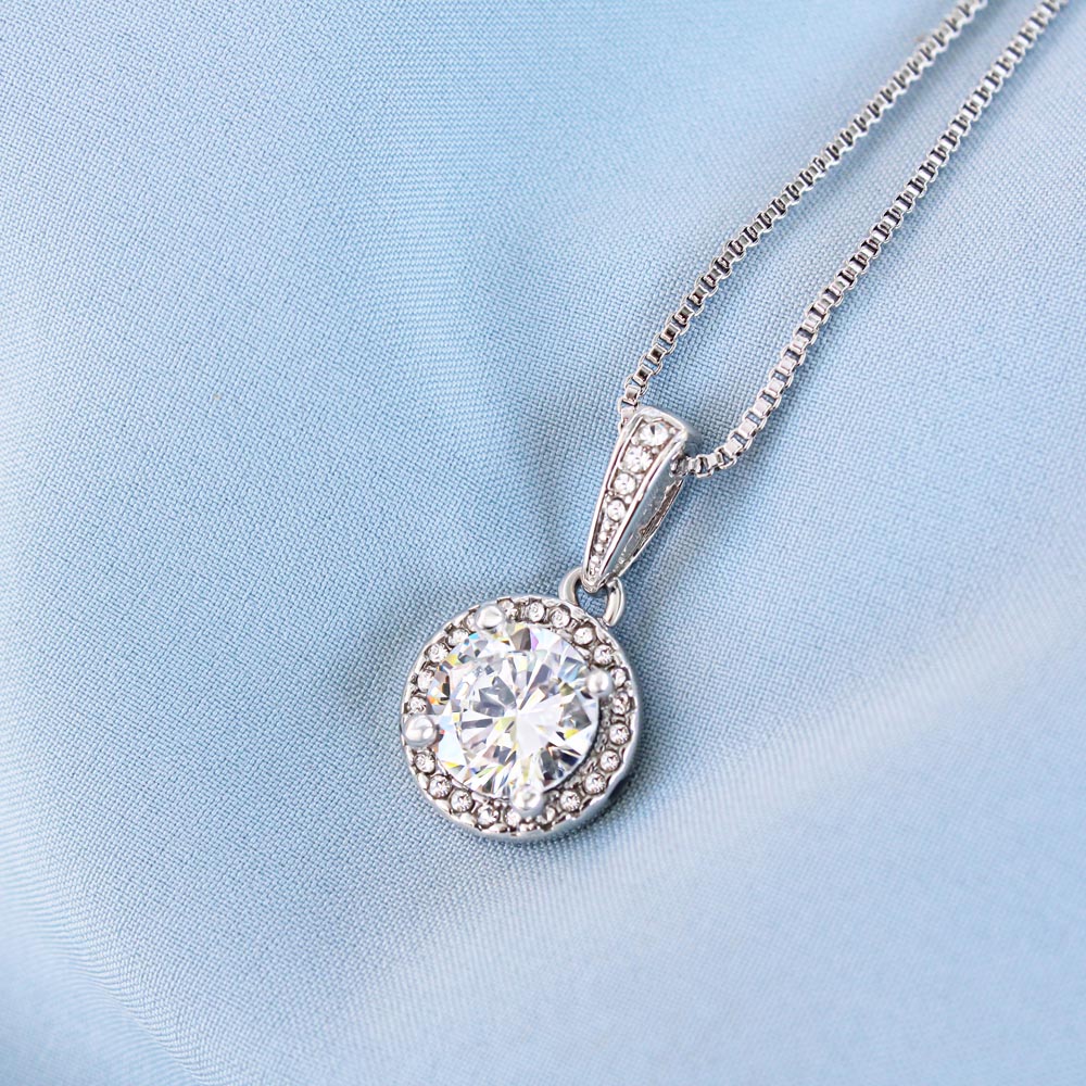 Single Mom Mother's Day Cubic Zirconia Pendant Necklace and Jewelry Message Card - MVP