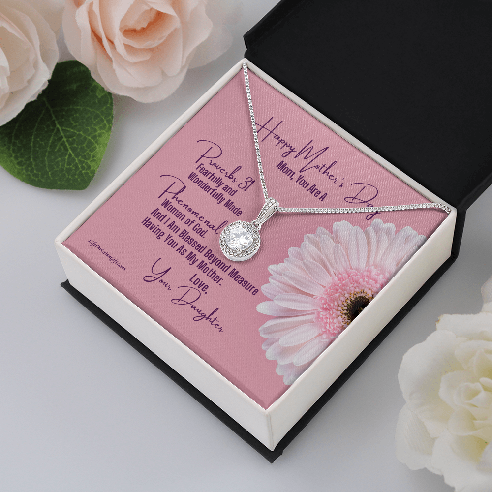 Mother's Day Message Card From Daughter - Eternal Hope Necklace - Proverbs 31